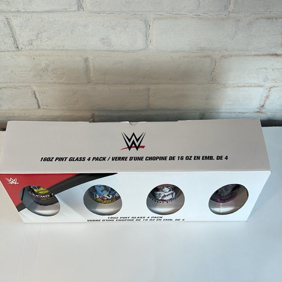 WWF 16oz Pint Glass 4 Pack Macho Man,Ric Flair,Rowdy Piper, Ultimate Warrior - Picture 7 of 11